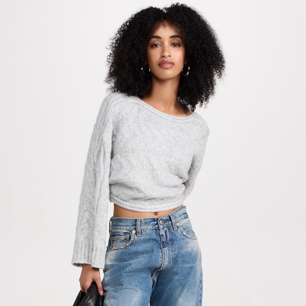 525 Aliyah Cropped Sweater - Gray, XL NWT from Shopbop
